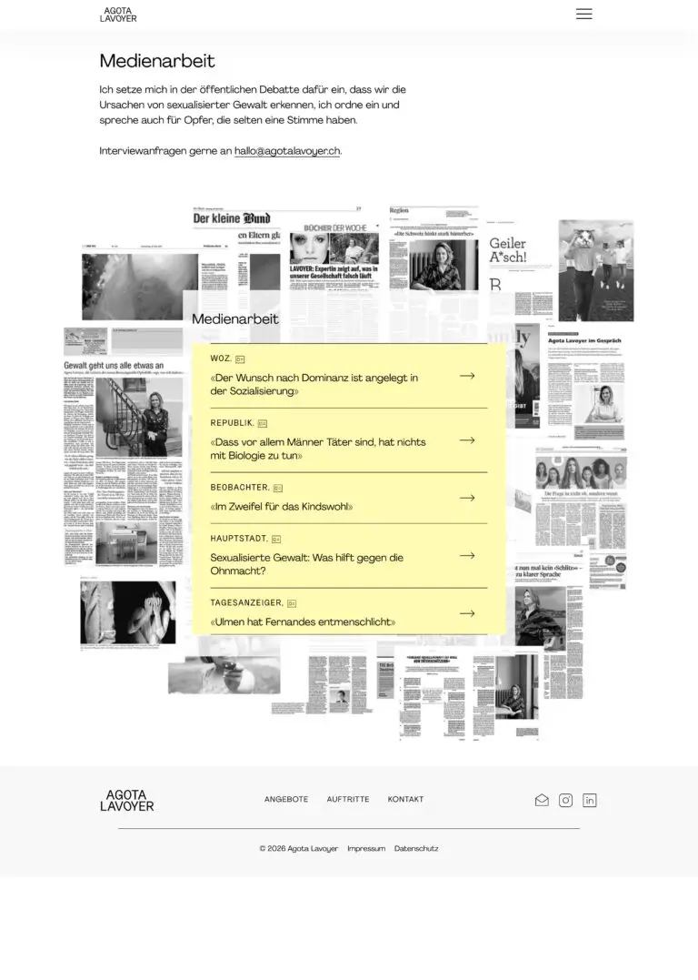 Agota Lavoyer - Medien